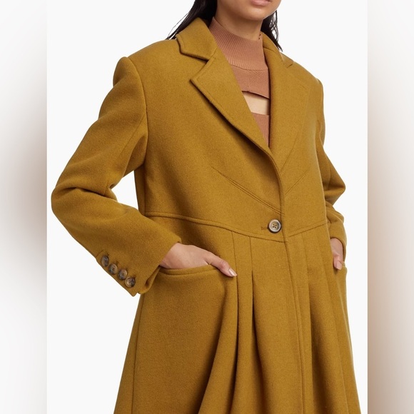 Free People Victoria Pleated Trench Coat Camel XS EUC - Picture 2 of 16